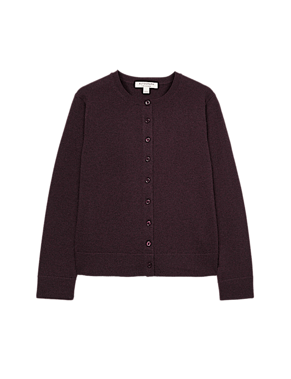 Pure Cashmere Crew Neck Button Front Cardigan