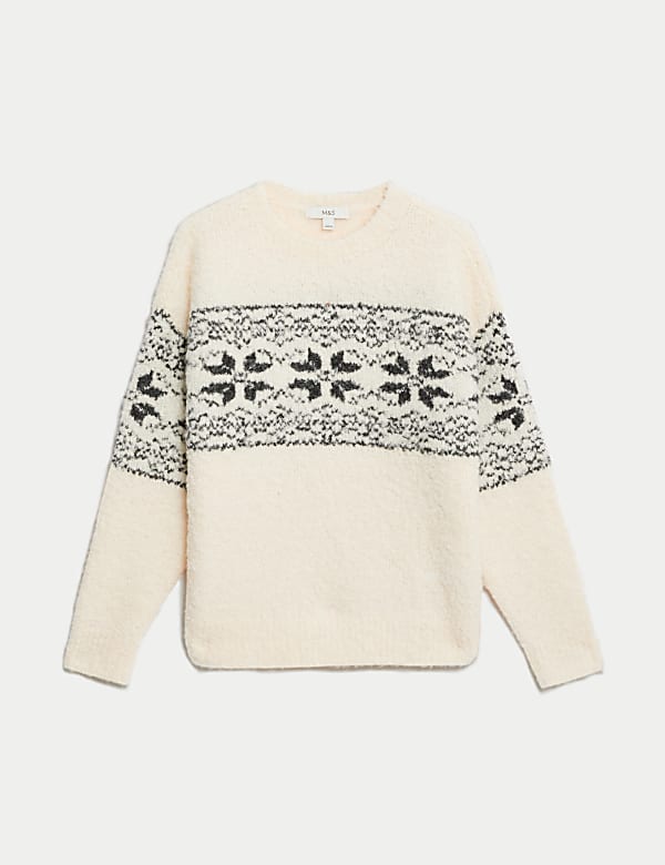 Fair Isle Crew Neck Relaxed Fit Jumper - NO