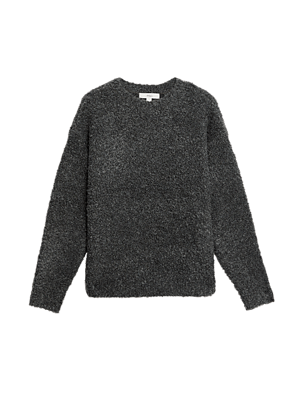 Textured Crew Neck Relaxed Jumper