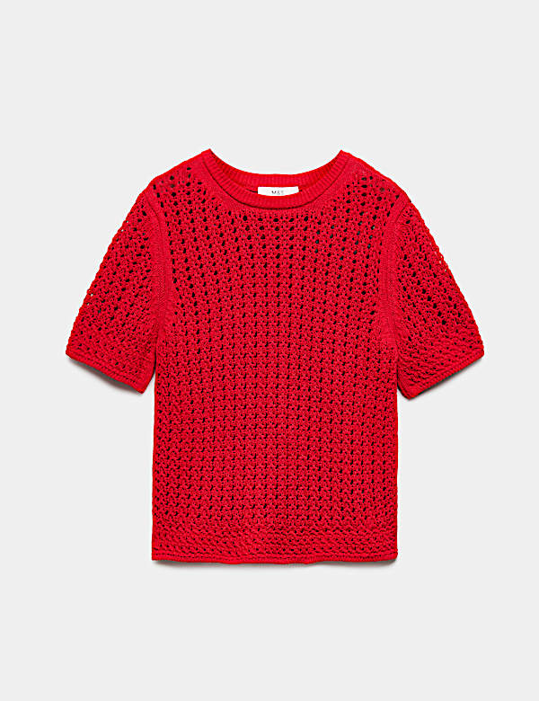 Cotton Blend Textured Knitted Top - RO