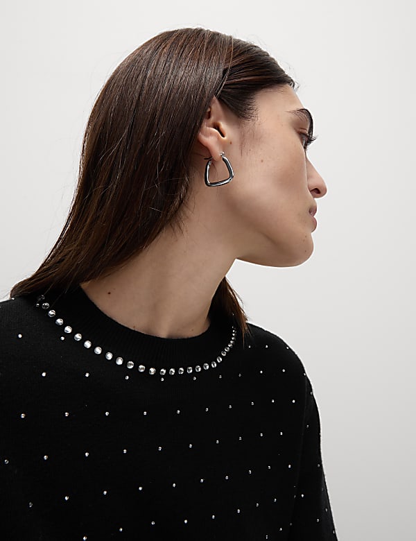Soft Touch Embellished Crew Neck Jumper