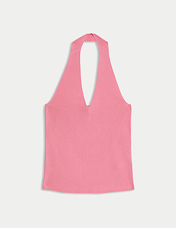 חולצה סרוגה בגזרה צמודה עם צווארון קולר - IL