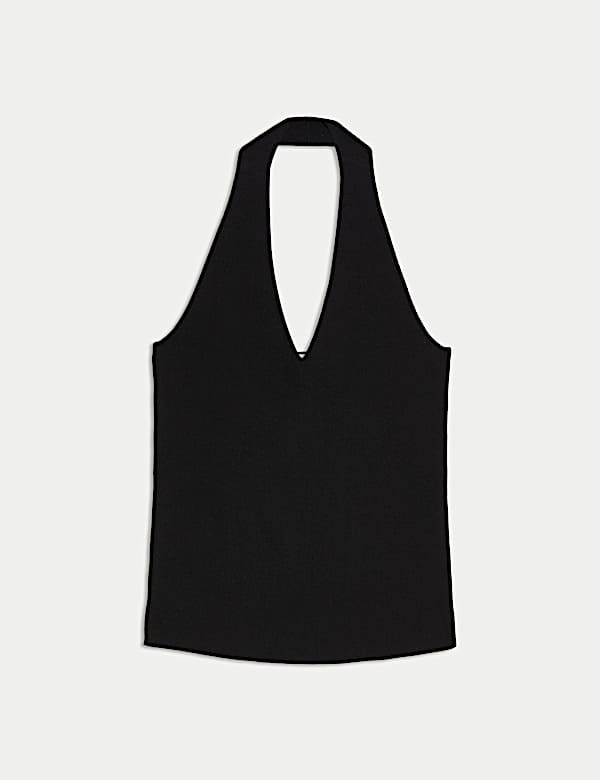 חולצה סרוגה בגזרה צמודה עם צווארון קולר - IL