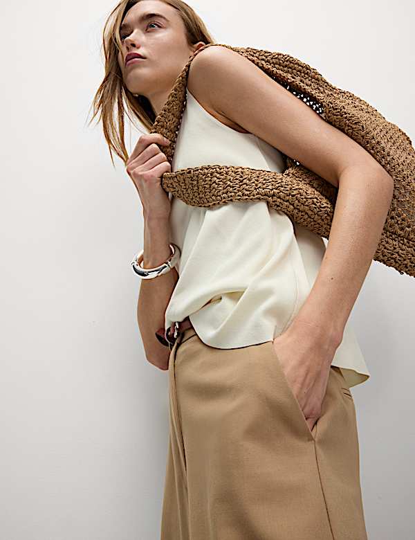 Maillot de corps en maille &agrave; col rond - FR