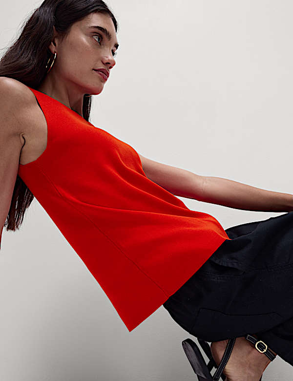 Crew Neck Knitted Vest - RS