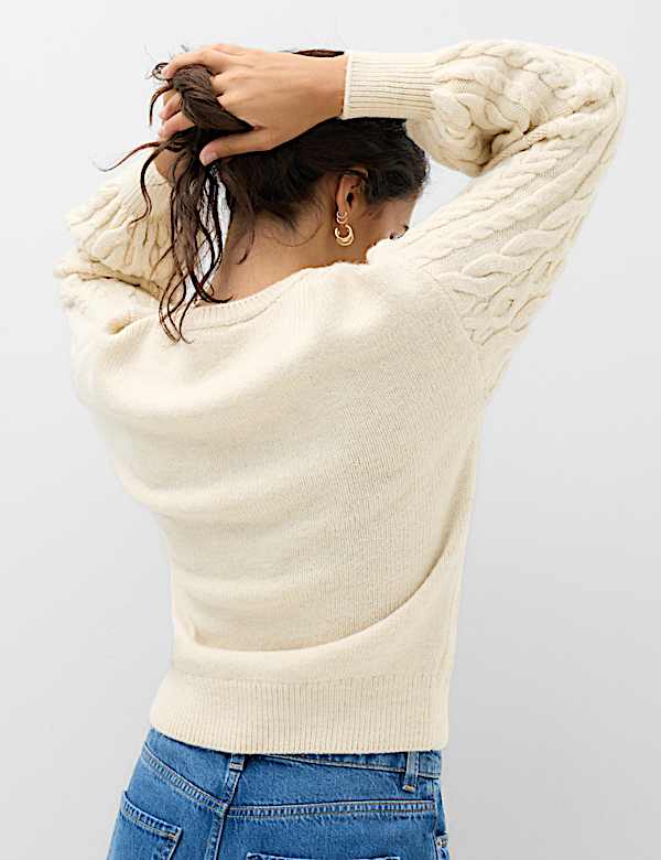 Cable Knit Crew Neck Slim Fit Jumper - MV