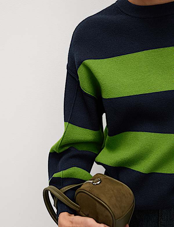 Soft Touch Striped Crew Neck Jumper