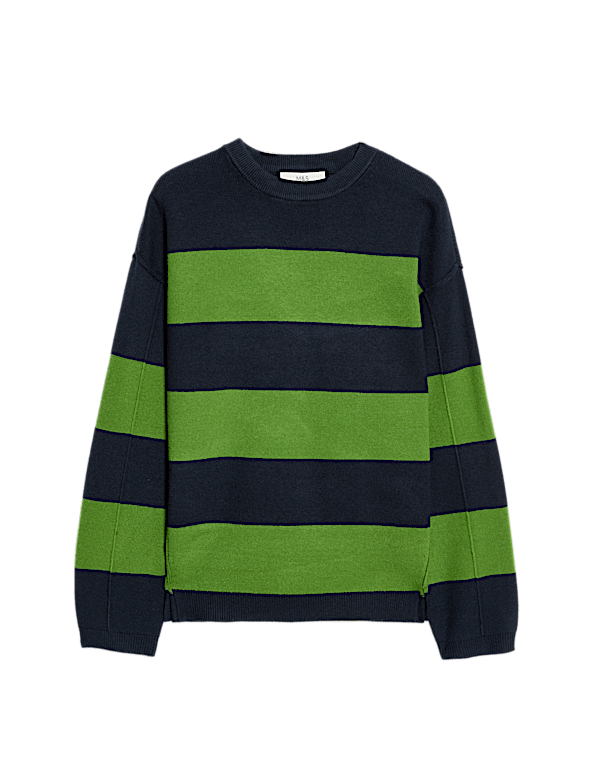Soft Touch Striped Crew Neck Jumper