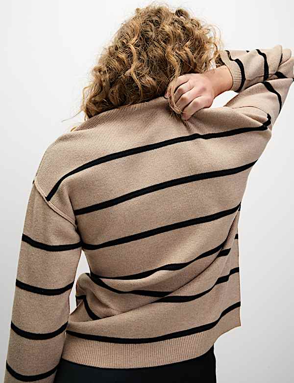 Soft Touch Striped Crew Neck Jumper