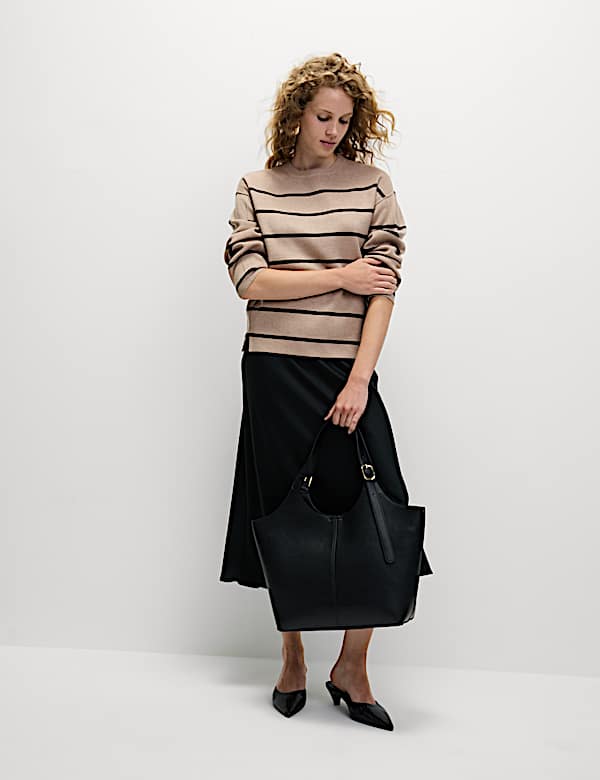 Soft Touch Striped Crew Neck Jumper