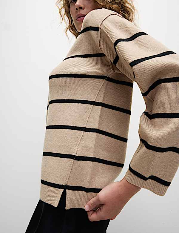 Soft Touch Striped Crew Neck Jumper