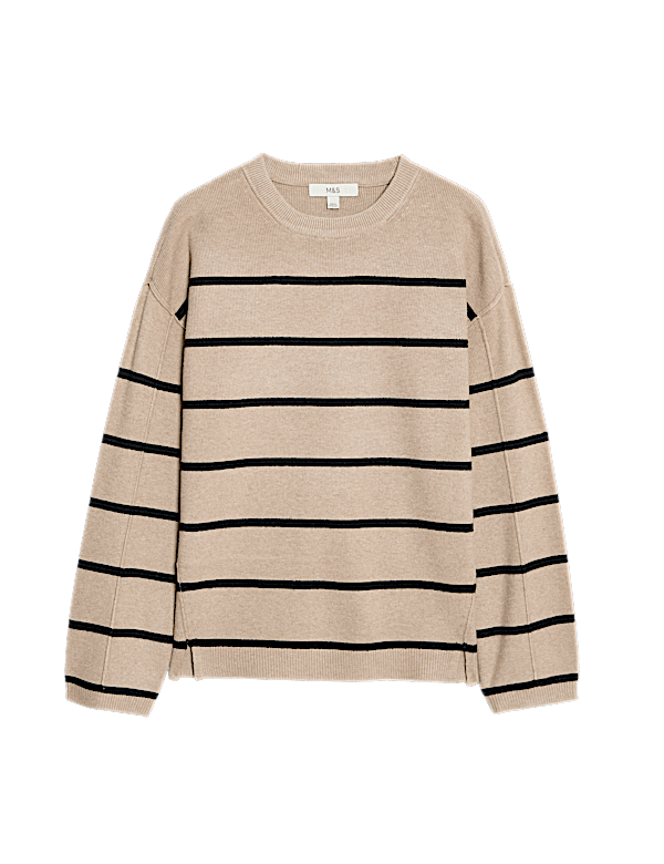 Soft Touch Striped Crew Neck Jumper