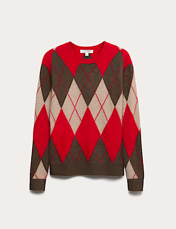 סוודר ארגייל מחוטים עשירים בצמר מרינו סרוק בשילוב קשמיר - IL