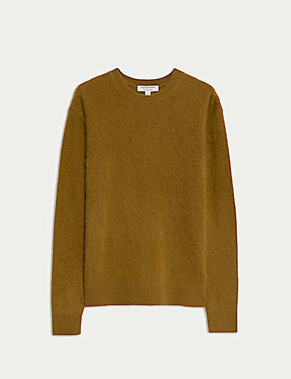 Brushed Wool with Cashmere Crew Neck Jumper - NZ