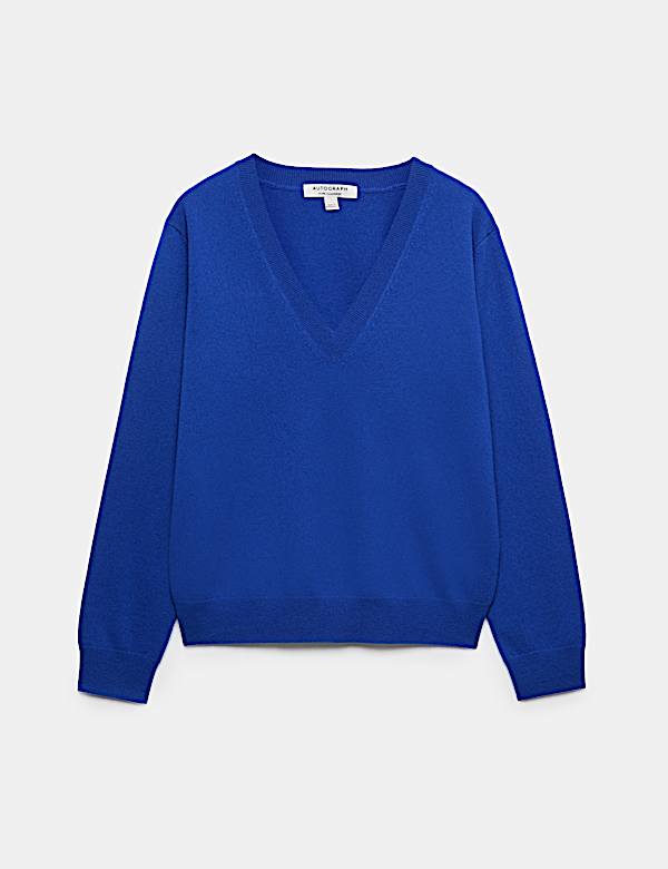 Pure Cashmere V-Neck Relaxed Jumper - DK