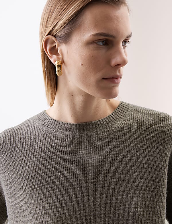Merino Wool Rich Knitted Top with Cashmere - FR
