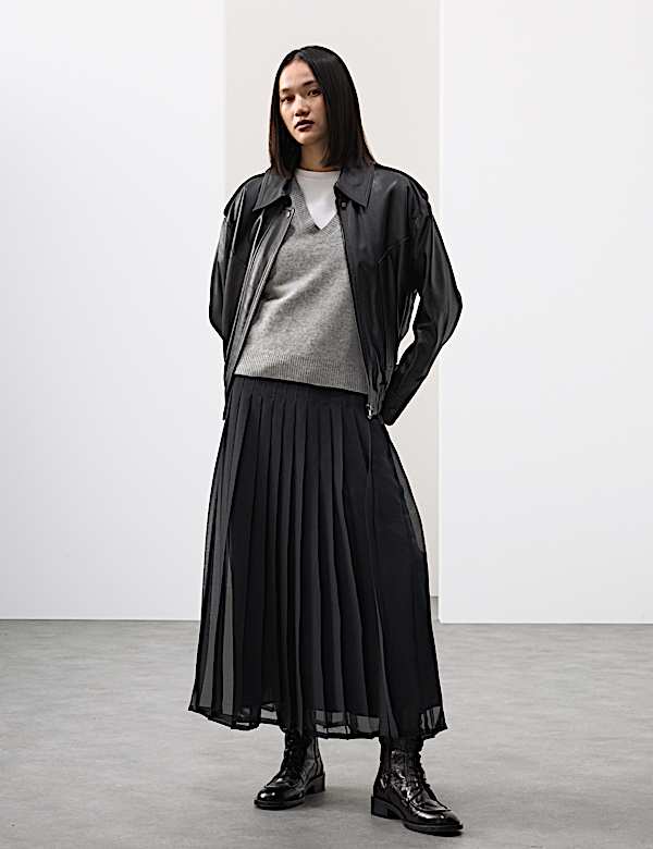 אפודה סרוקה מתערובת צמר בתוספת קשמיר - IL