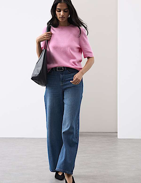 Pure Cashmere Textured Crew Neck Knitted Top - MV