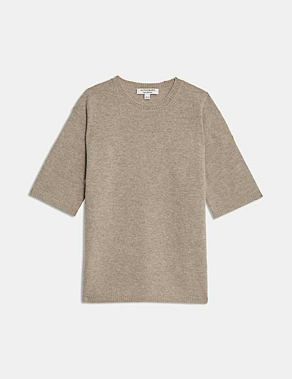 Pure Cashmere Textured Crew Neck Knitted Top - EE