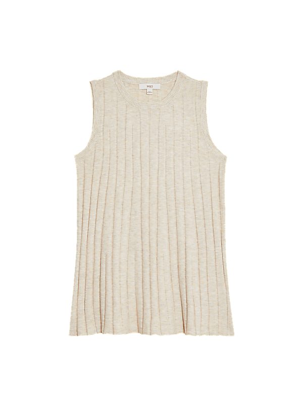 Textured Crew Neck Knitted Top