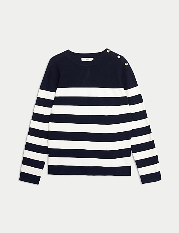 Soft Touch Striped Button Detail Jumper - KG