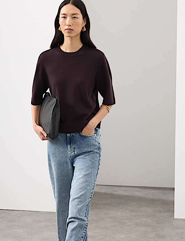 Merino Wool Rich Knitted Top with Cashmere - HR