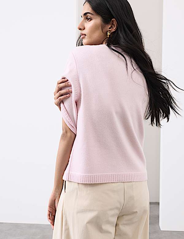 Pleten&yacute; top s ka&scaron;m&iacute;rem a vysok&yacute;m pod&iacute;lem vlny merino - CZ