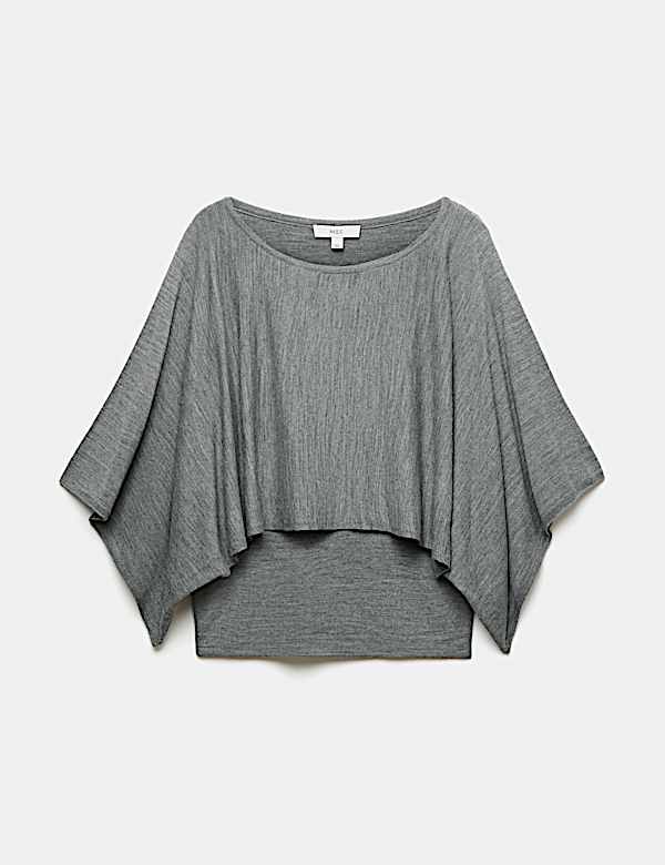 Slash Neck Cape Knitted Top - NZ