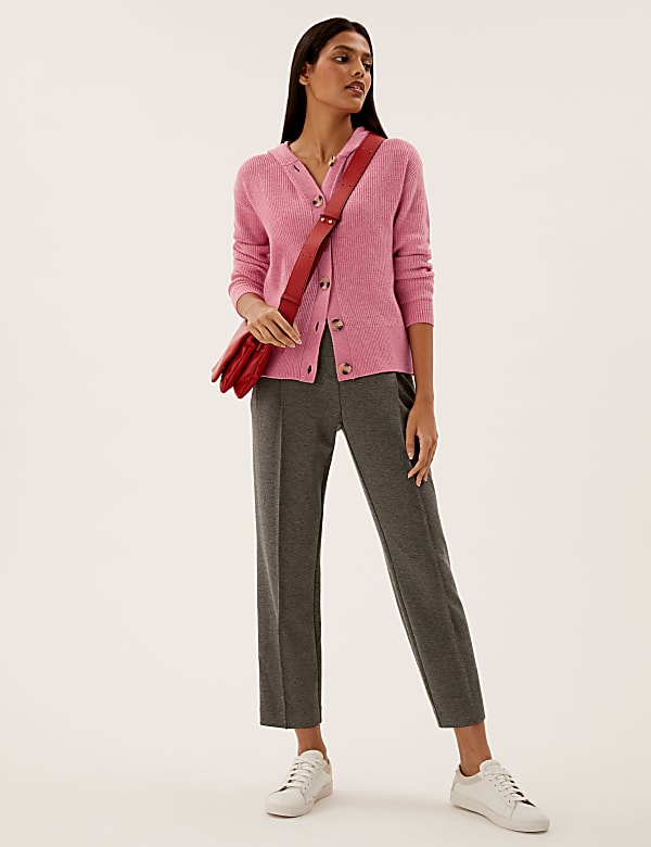 Soft Touch Ribbed Hooded Cardigan