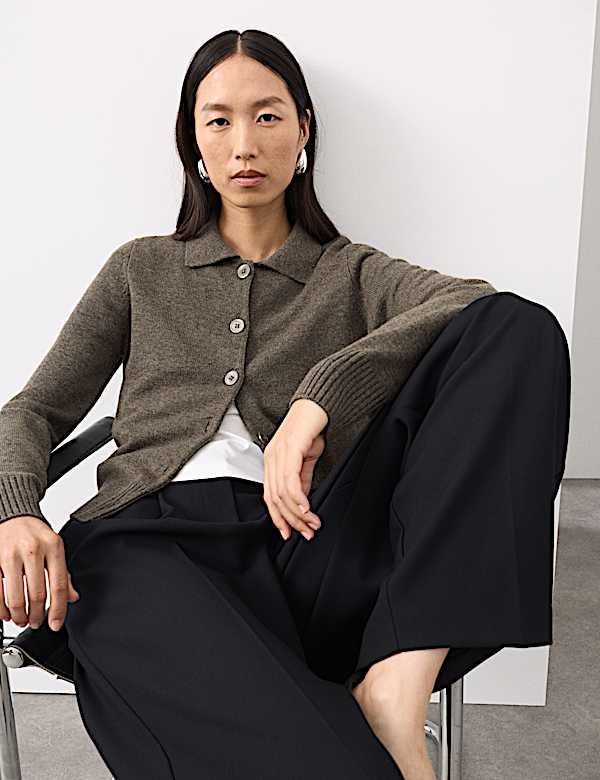 קרדיגן מבד עשיר בצמר מרינו בשילוב קשמיר - IL