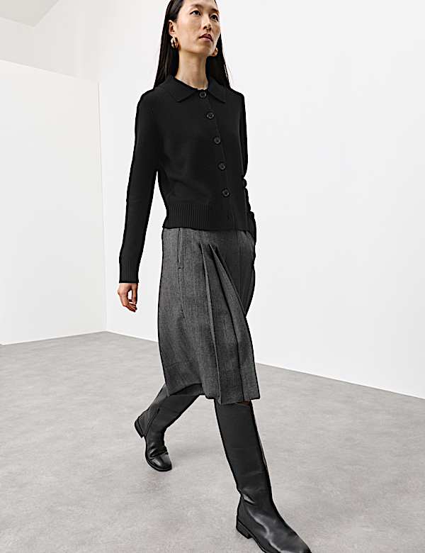 Merino Wool Rich Cardigan With Cashmere - EE