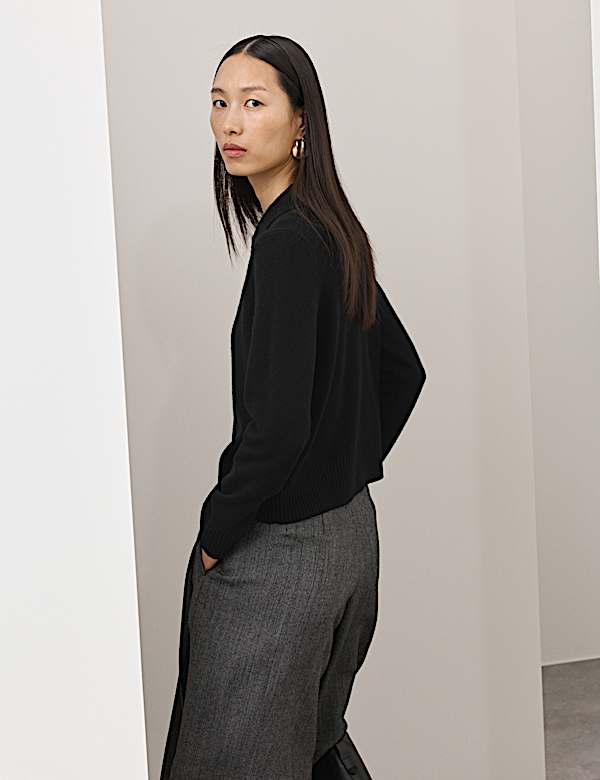 Merino Wool Rich Cardigan With Cashmere - EE