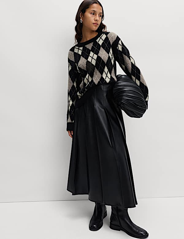 סריג ארגייל עם צווארון עגול - IL