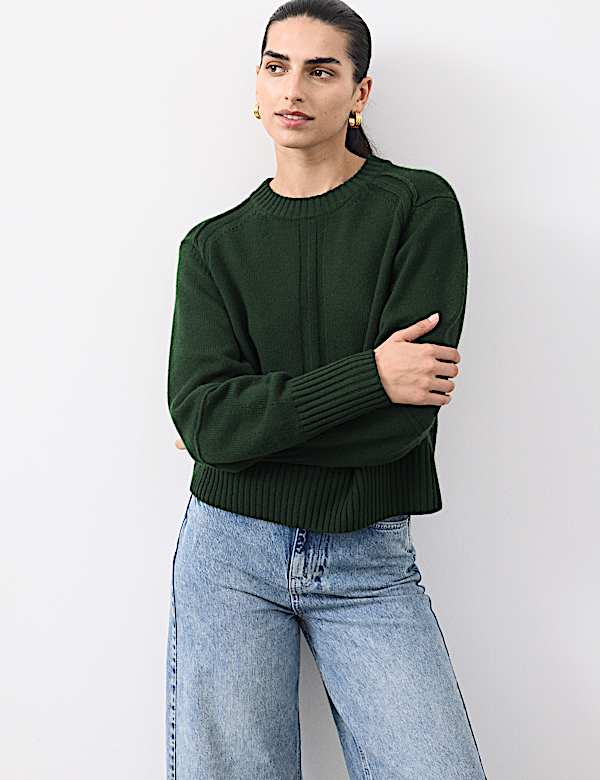 סריג מבד עשיר בצמר מרינו עם קשמיר בגזרה נינוחה - IL