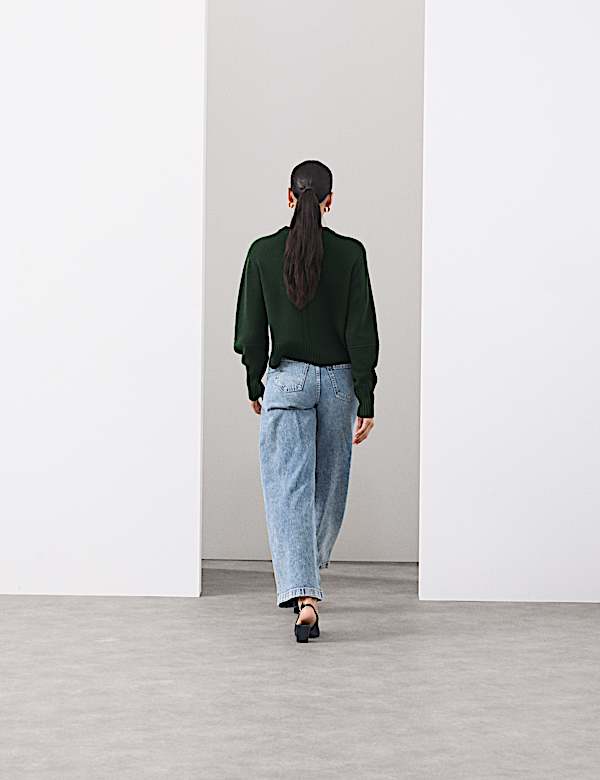 סריג מבד עשיר בצמר מרינו עם קשמיר בגזרה נינוחה - IL