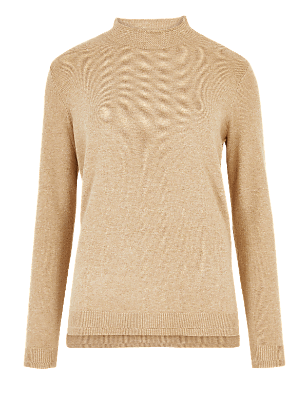 Soft Touch Funnel Neck Relaxed Jumper