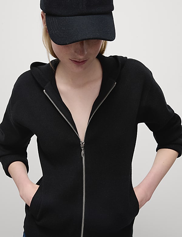 Soft Touch Knitted Zip Up Hoodie - LT