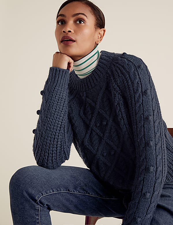 Knitted crew neck jumper hotsell