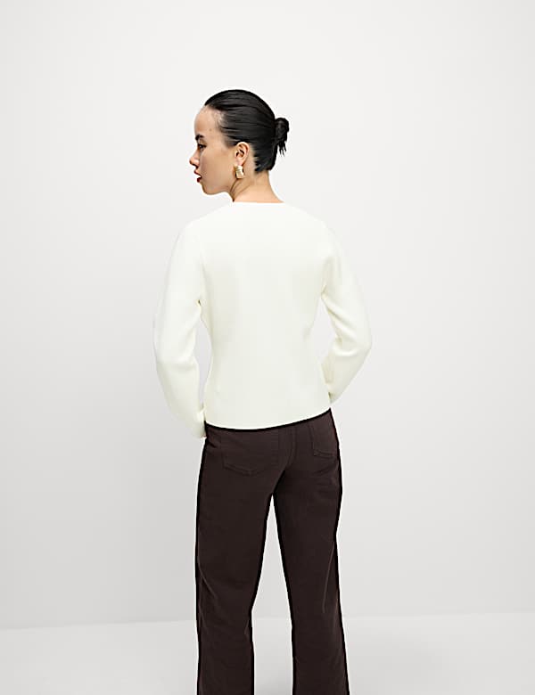 Soft Touch V-Neck Waisted Knitted Jacket - FI