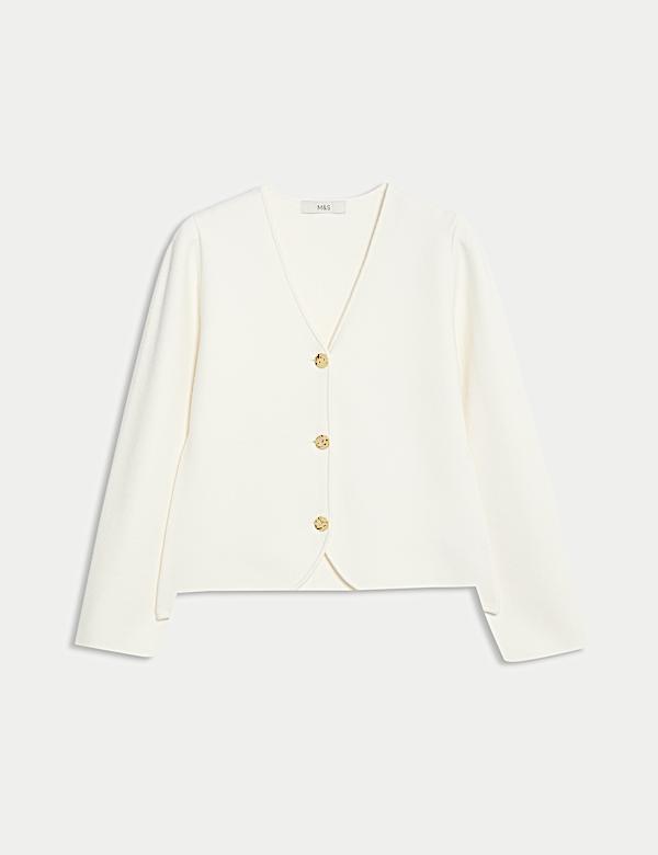 Soft Touch V-Neck Waisted Knitted Jacket - FI