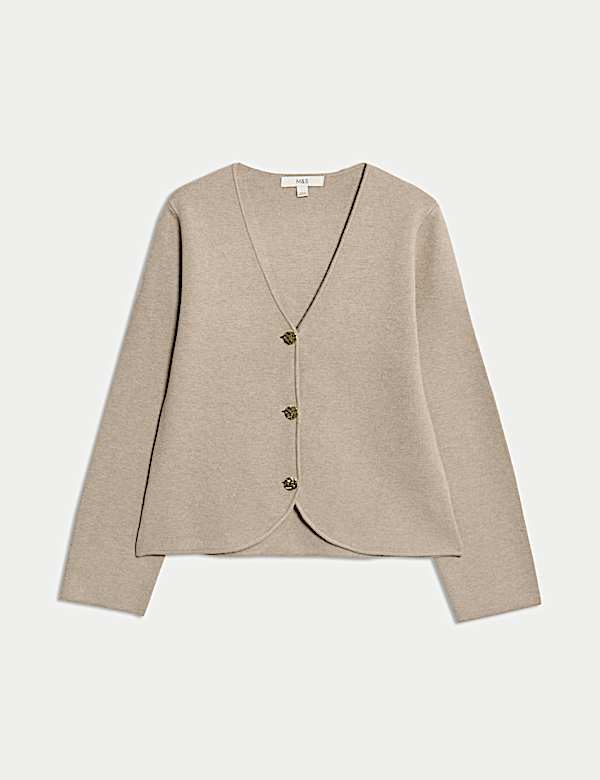 Soft Touch V-Neck Waisted Knitted Jacket - LV