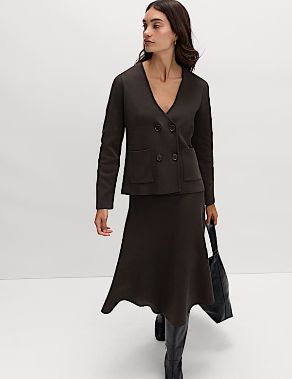 Soft Touch Double Breasted Knitted Jacket - RS