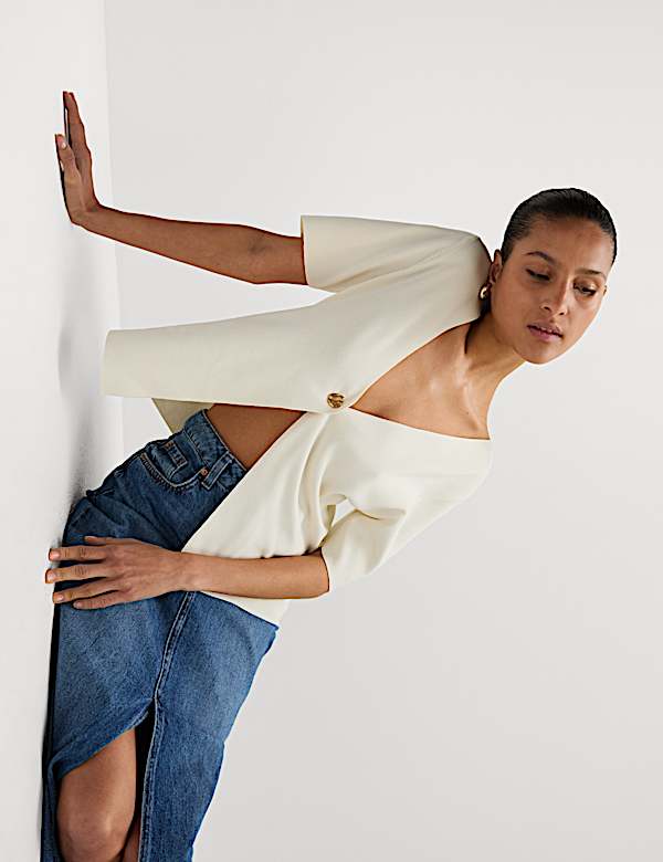 Gilet à col en V coupe décontractée et fermeture avant boutonnée - LU