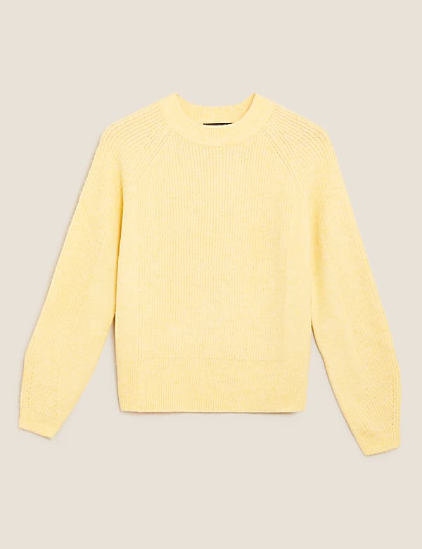 Pull à encolure ronde et motif côtelé - CH