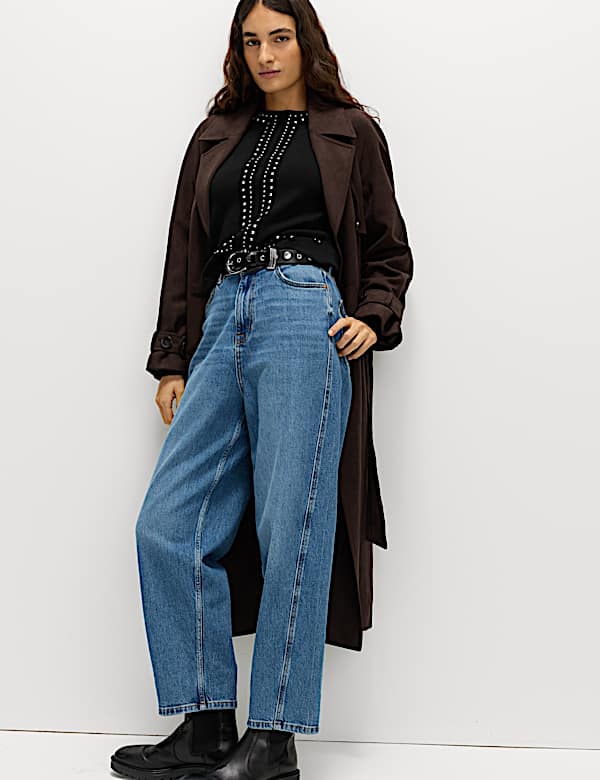 Stud Embellished Crew Neck Jumper - CY