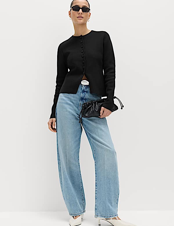 Dzianinowa marynarka slim fit z przewagą bawełny - PL