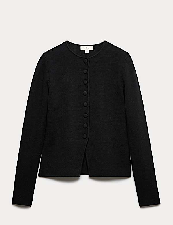 Dzianinowa marynarka slim fit z przewagą bawełny - PL