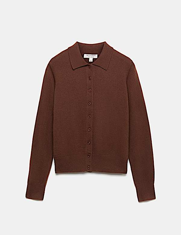 Pure Cashmere Collared Button Through Cardigan - NL
