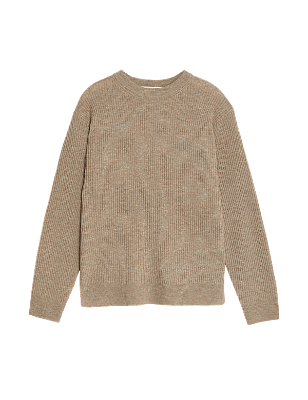Merino Wool With Cashmere Ribbed Jumper