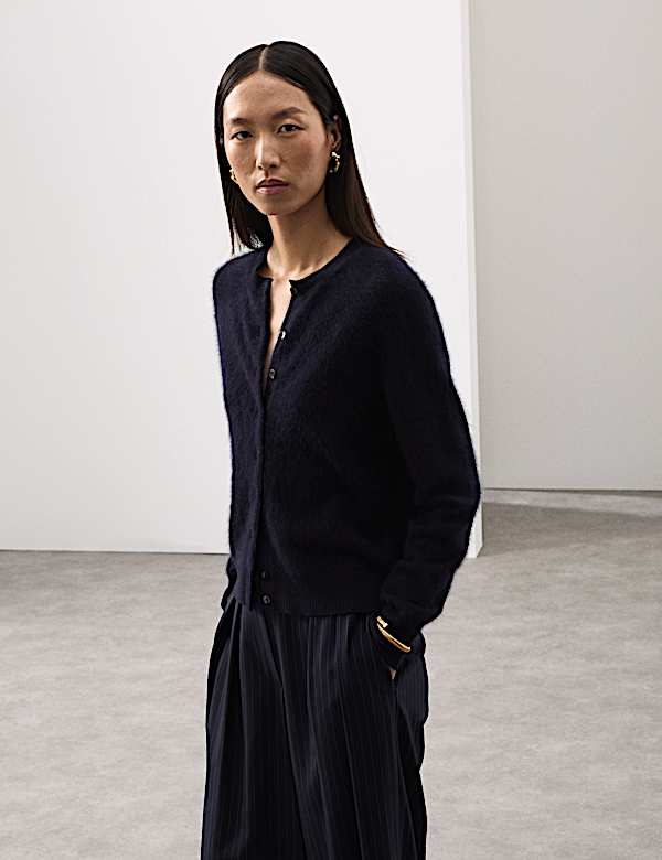 Wool Rich Relaxed Cardigan with Cashmere - DK